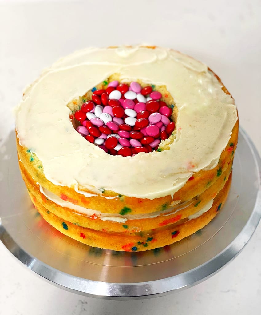 M&M funfetti Birthday cake with vanilla buttercream