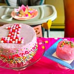 M&M Birthday cake with a funfetti smash cake